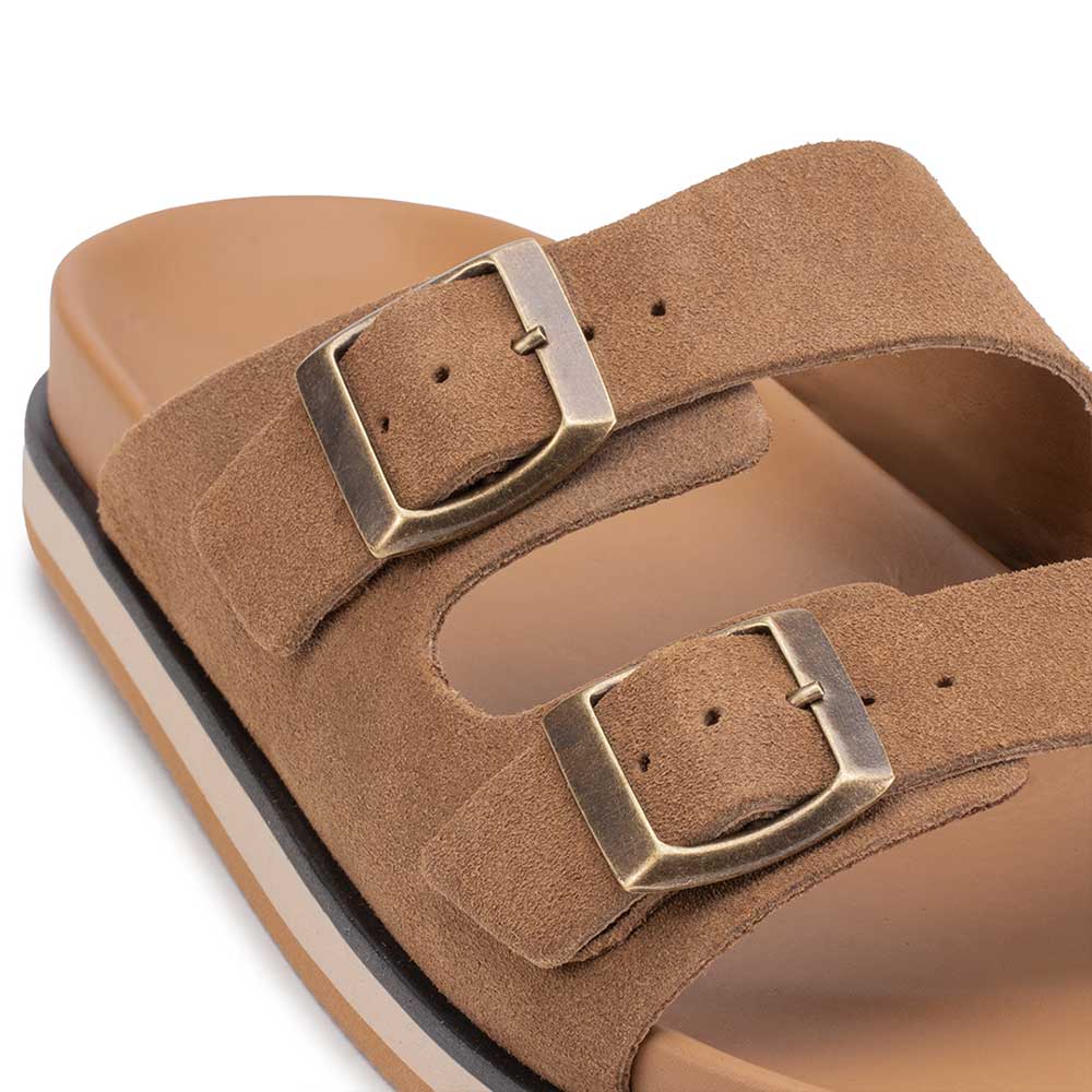 Chinelo Masculino Fascar Marrom Em Couro
