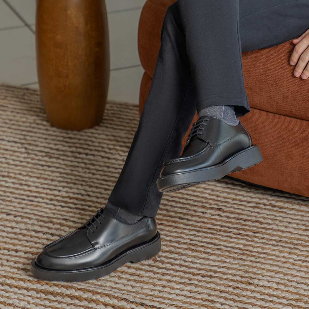 Sapato Masculino Social Fascar Derby LITE Preto em Couro
